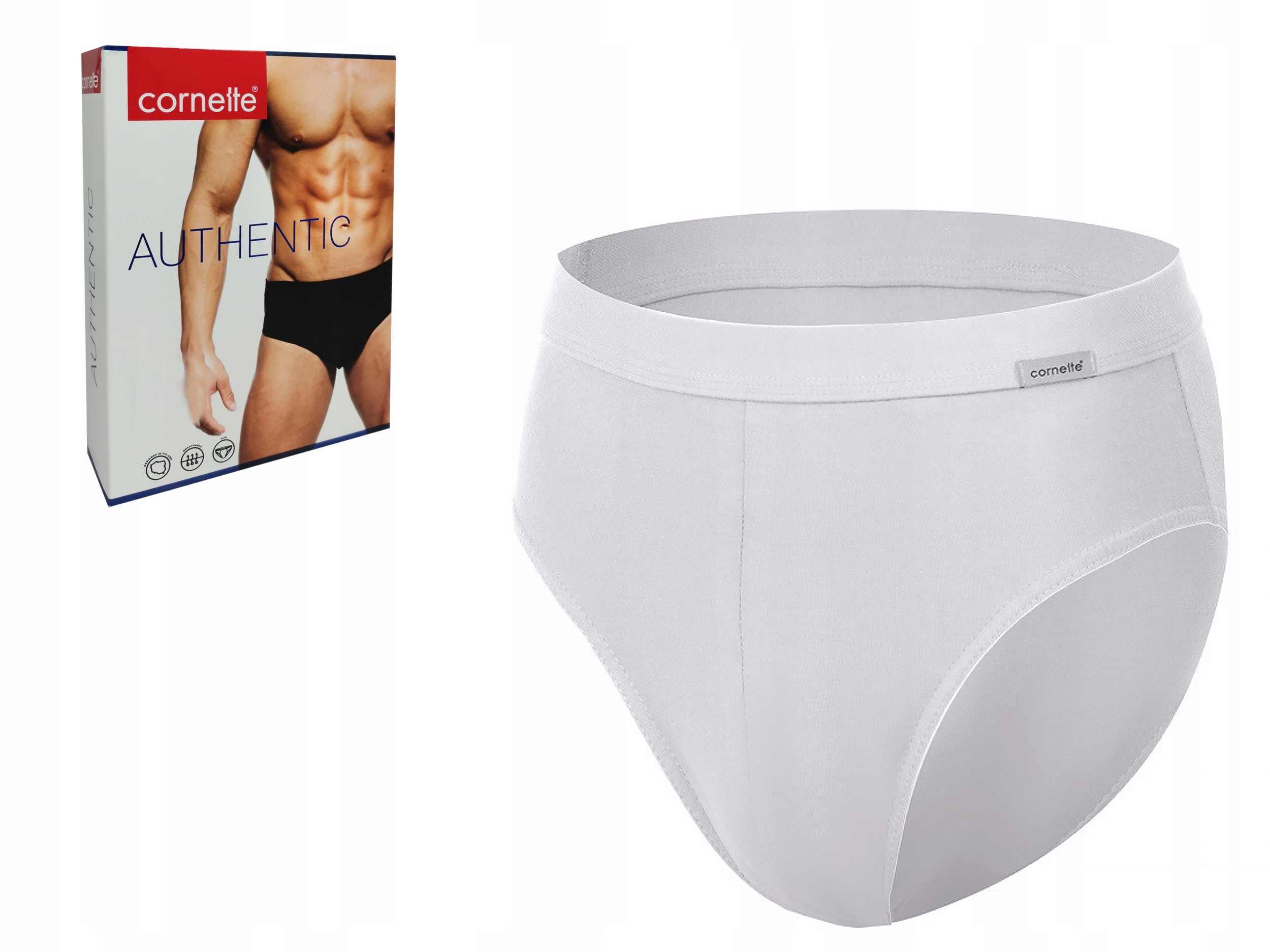 

Slipy męskie Cornette Authentic, białe, XL