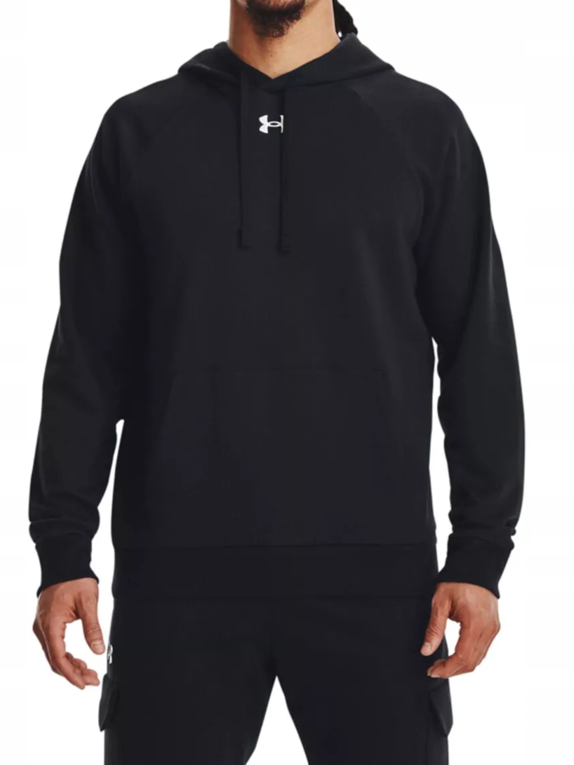 Mikina Under Armour bavlněná 1379757-001 pánská s kapucí černá XL