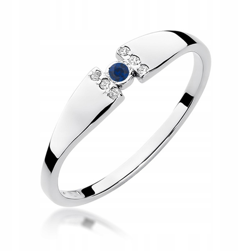 

Pierścionek Szafir Brylanty Białe Złoto
