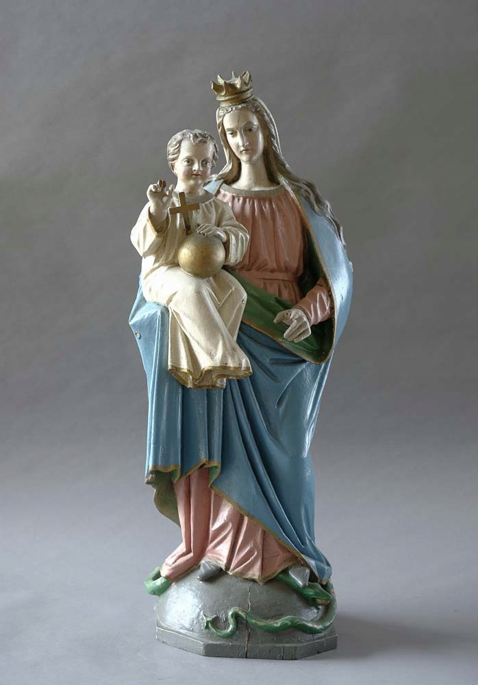 Madonna z Dzieciątkiem Jezus XVIII/XIX wiek. 88 cm.