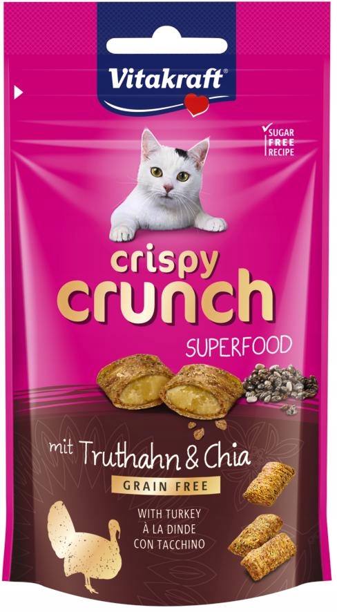 Levně 9X Vitakraft Crispy Crunch Superfood krůta s chia 60 g