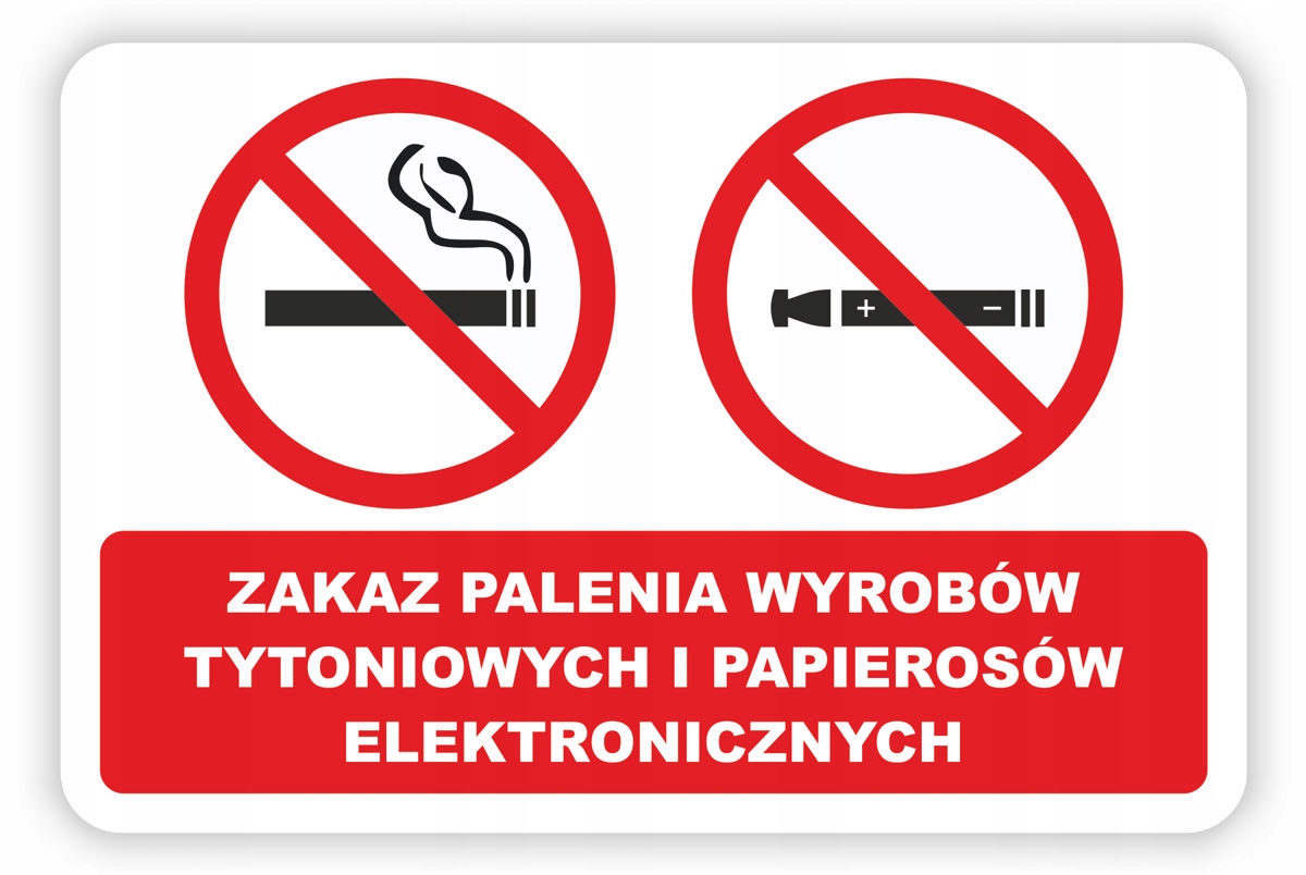 

Naklejka Zakaz Palenia 15x10cm odporna na warunki