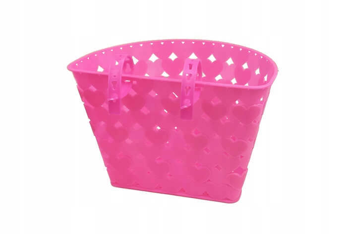 KOSZYK NA KIEROWNICĘ / ROWER - SERDUSZKA KWIATEK RÓŻOWY Wysokość 16 cm