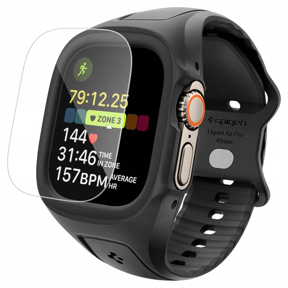 Spigen Liquid Air ochrona ekranu Apple Watch Ultra Ultra 2 3 matowa czerń