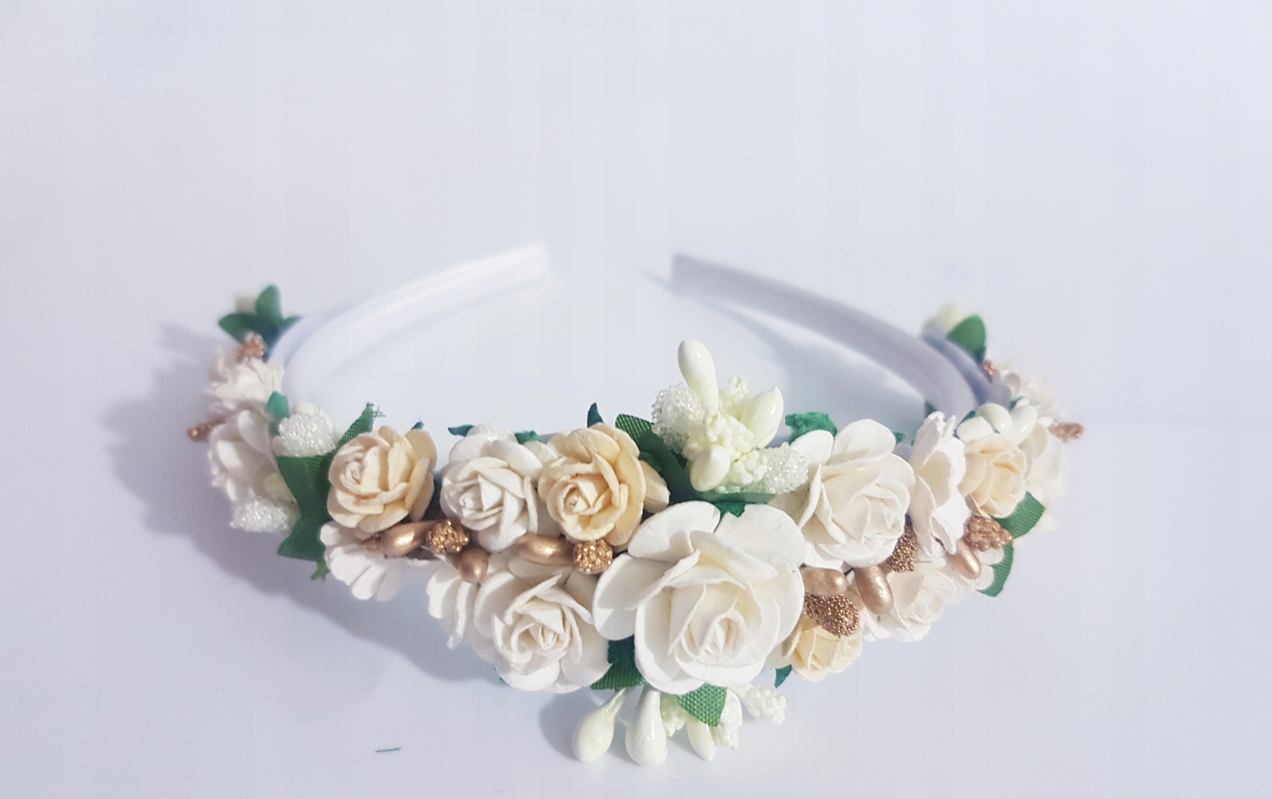 OPASKA KWIATY ECRU+ZŁOTO KOMUNIA RÓŻYCZKI Kod producenta Op