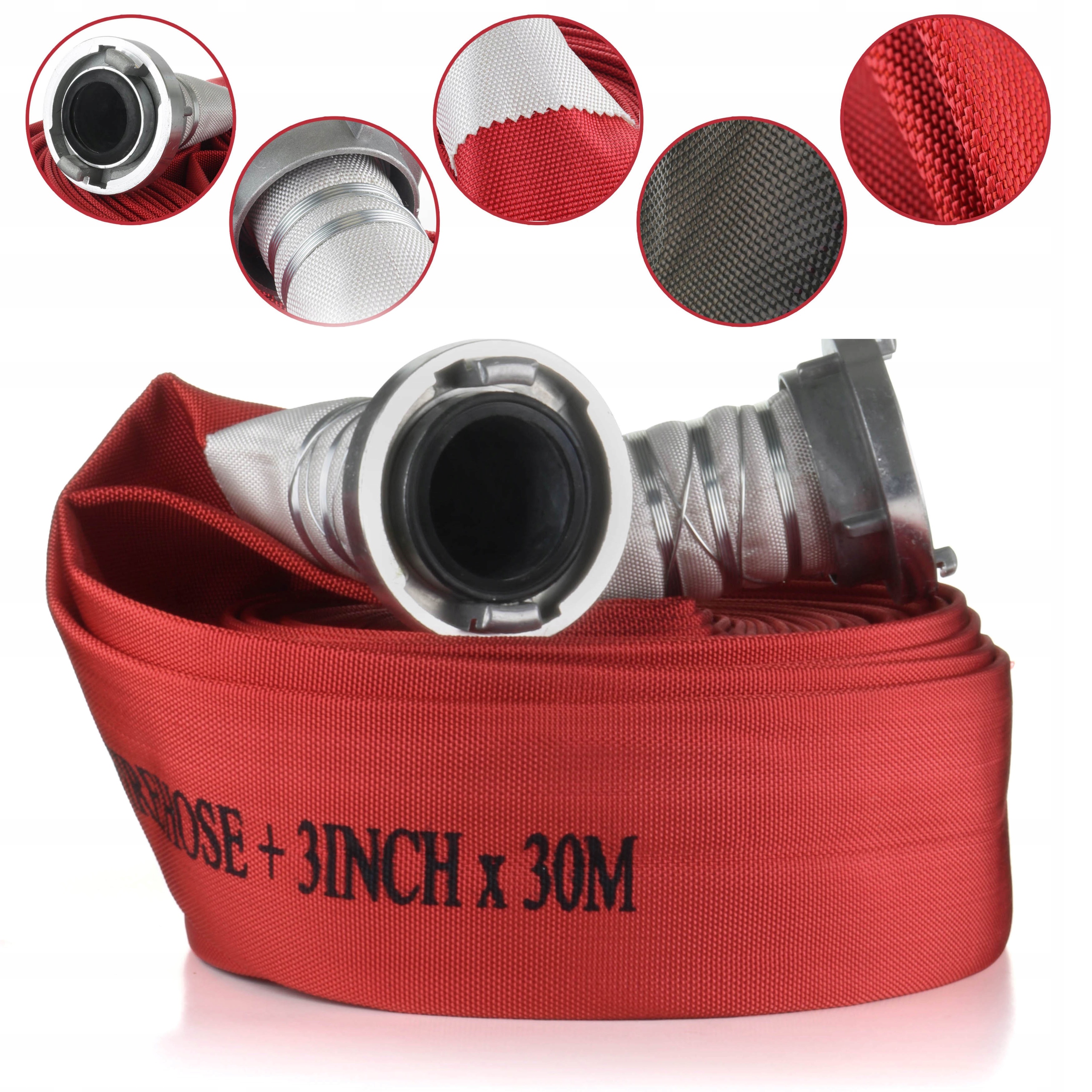 Wąż strażacki Barracuda 30 m 75 mm z szybkozłączkami