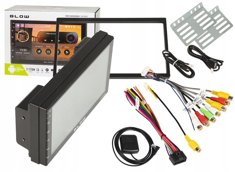 RADIO SAMOCHODOWE 2DIN 7'' GPS ANDROID BT DOTYK Montaż 2-DIN