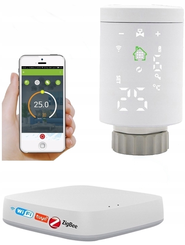 Tuya ZigBee 1 x Termostatová Hlavica Wifi Centrála