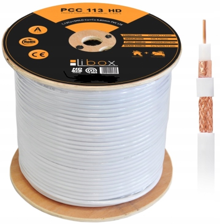

Kabel Przewód Koncentryczny Antenowy PCC113 Cu 200