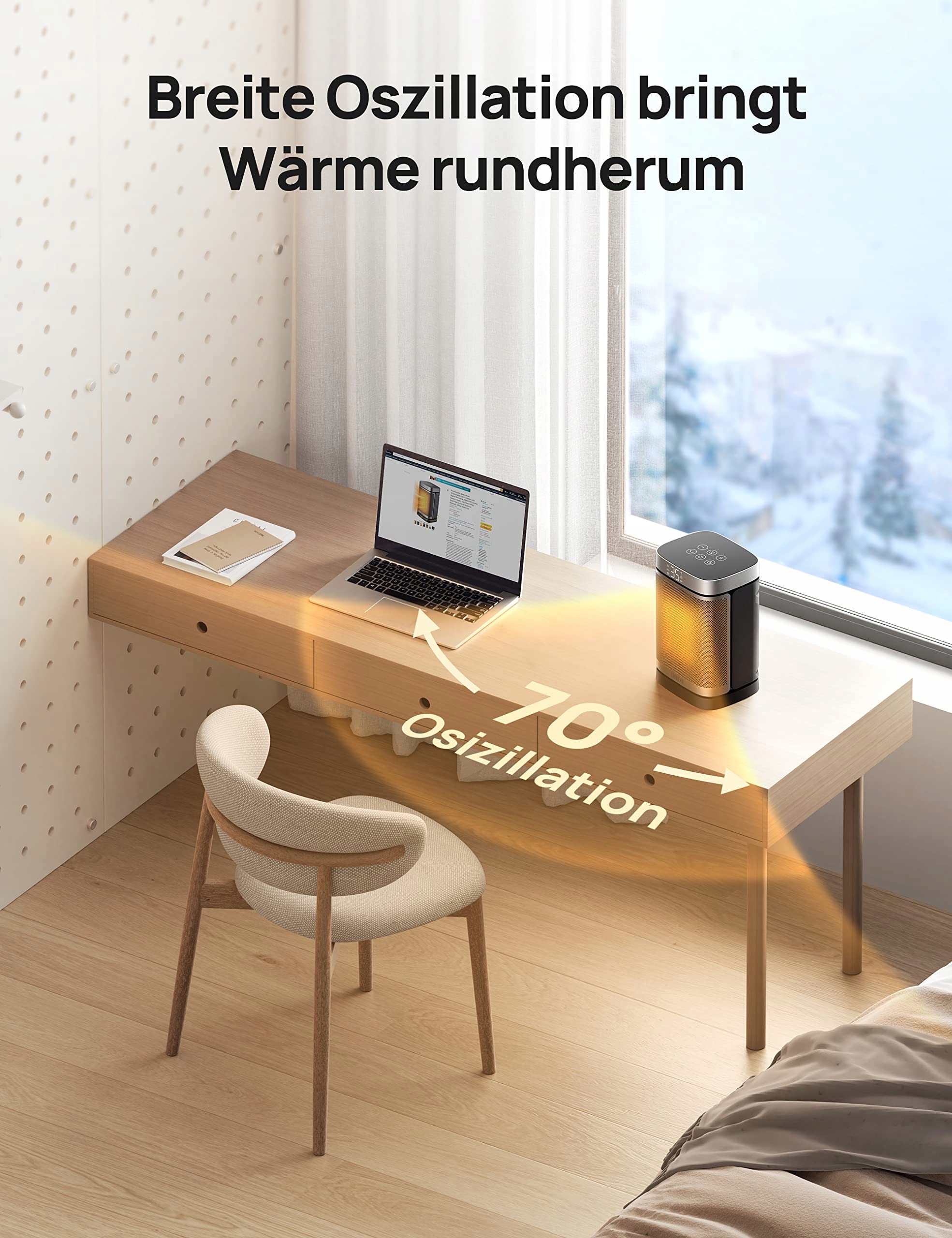 DREO Energooszczędny Grzejnik 1500W WiFi Alexa Google Wersja 3 — miniatura 4
