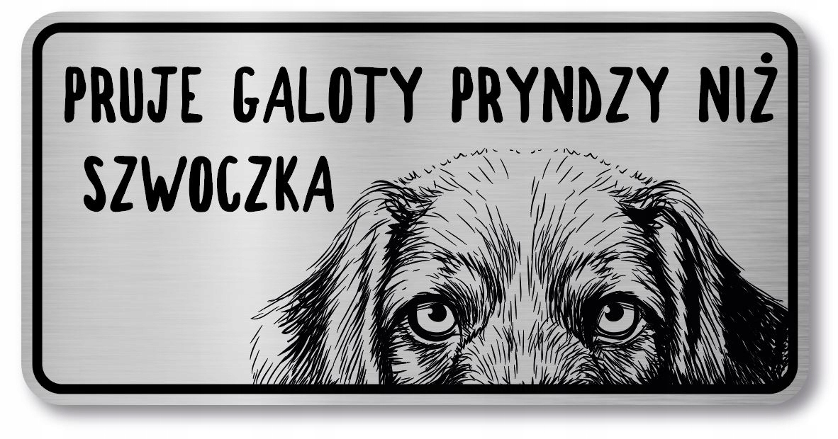 

Tabliczka Uwaga pies po Śląsku
