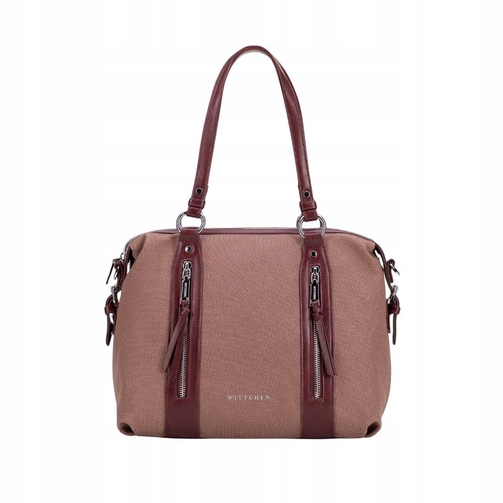 Elegantní dámská shopperka Wittchen 101-4Y-714-3 bordó s kapsami