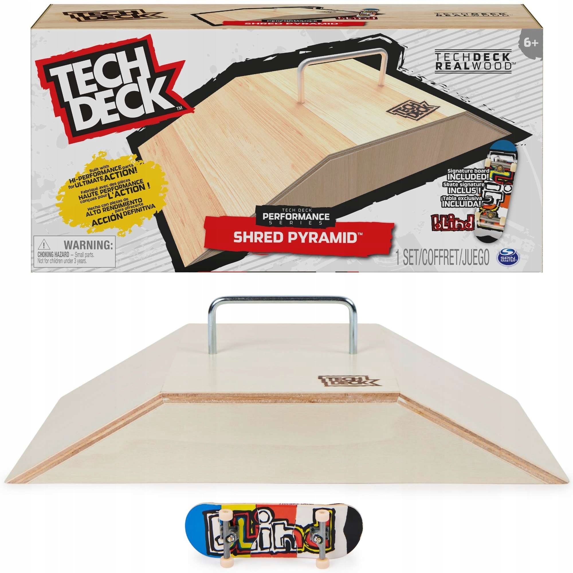 Sada Tech Deck Dřevěná Rampa S Červenými Pyramidami