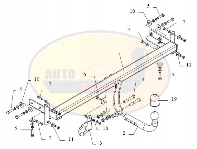 Hak holowniczy odkręcany KIA CERATO 2004-2008 T47 Producent Auto-hak