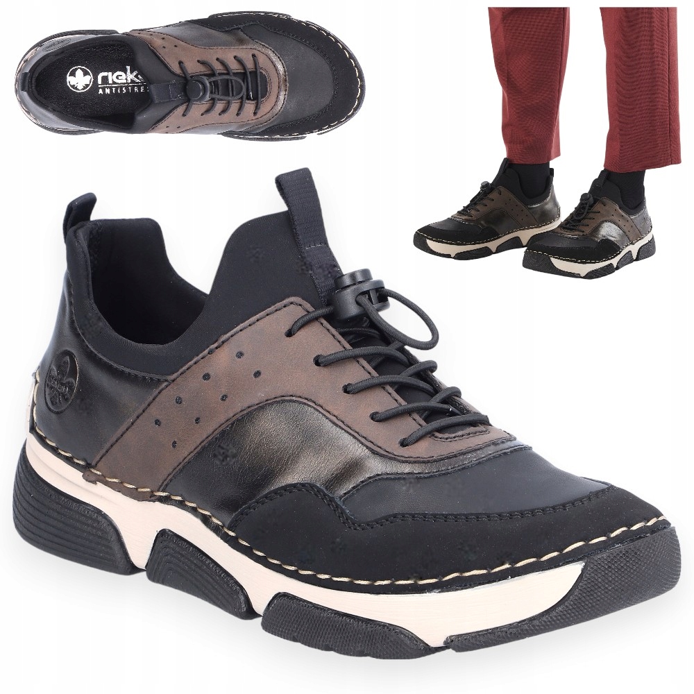 Dámské polobotky Rieker Pohodlné sportovní tenisky 39 Černé podzimní módní