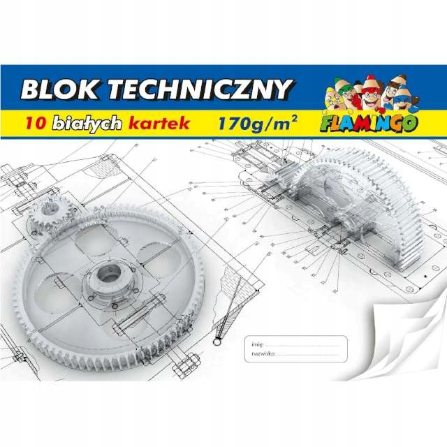 

Blok Techniczny biały A4 10 kartek Szkicownik 170g
