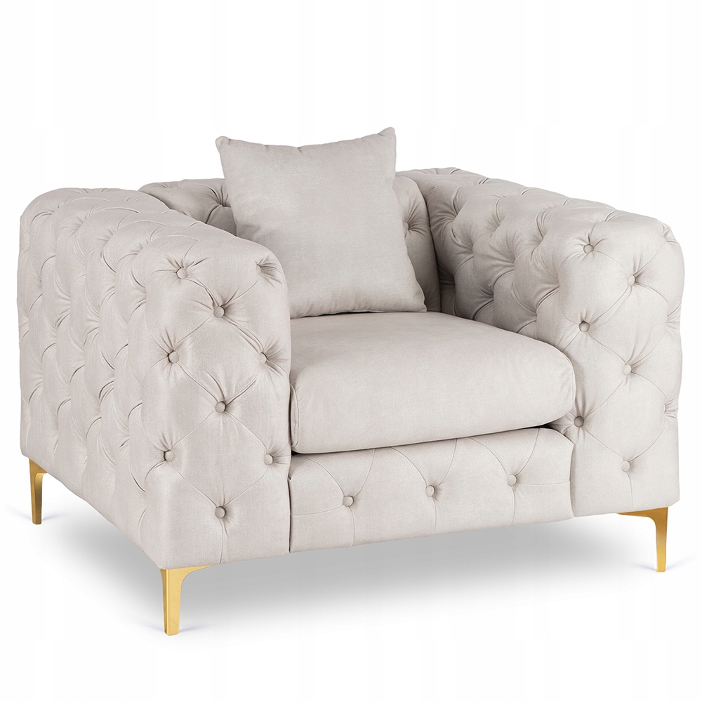 Odpočinkové křeslo Glamour do obývacího pokoje Pohodlný Velurový krém Sorrento 1S