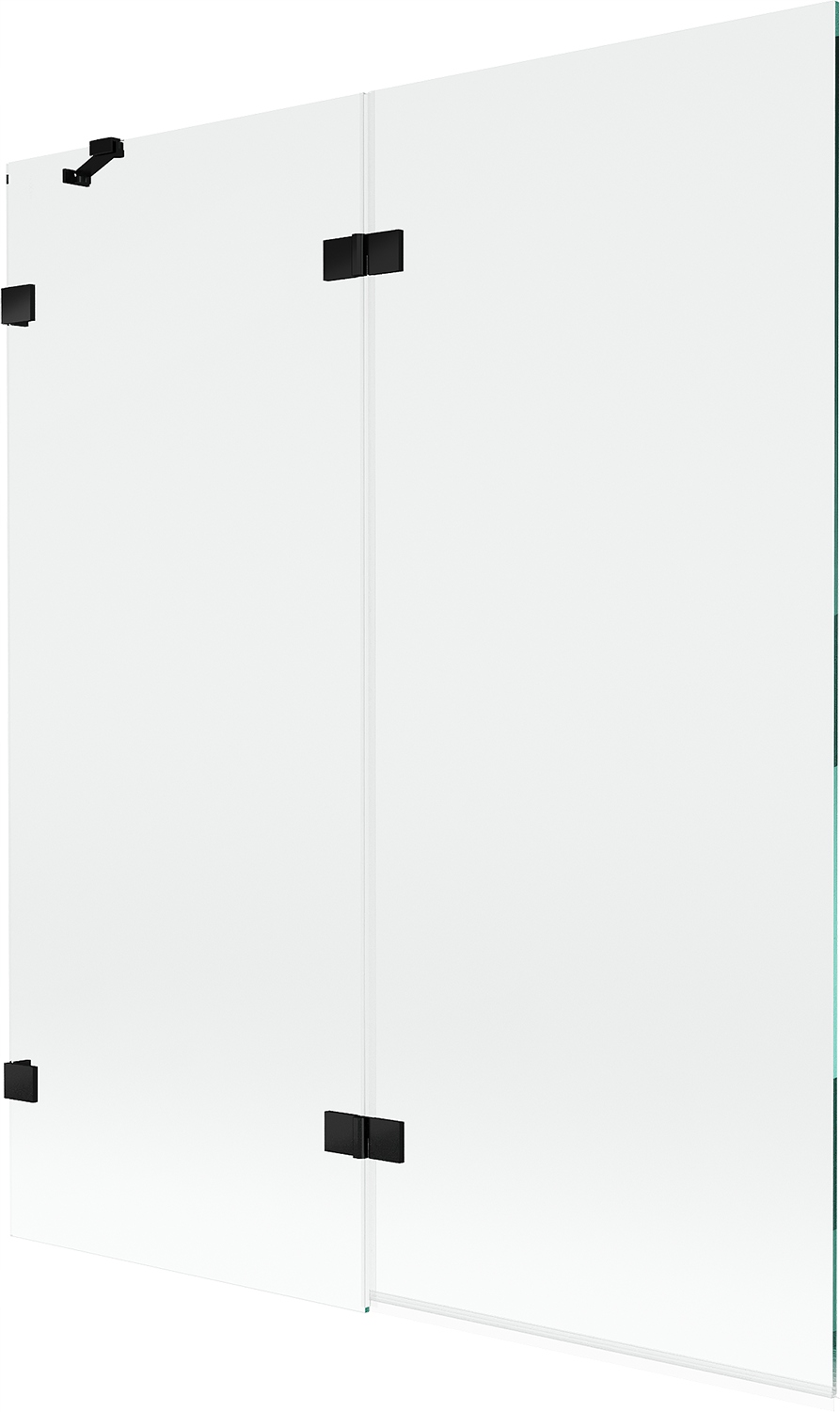 Mexen Lunar vanová zástěna dvoukřídlá levá 140 x 150 cm, transparentní, čer