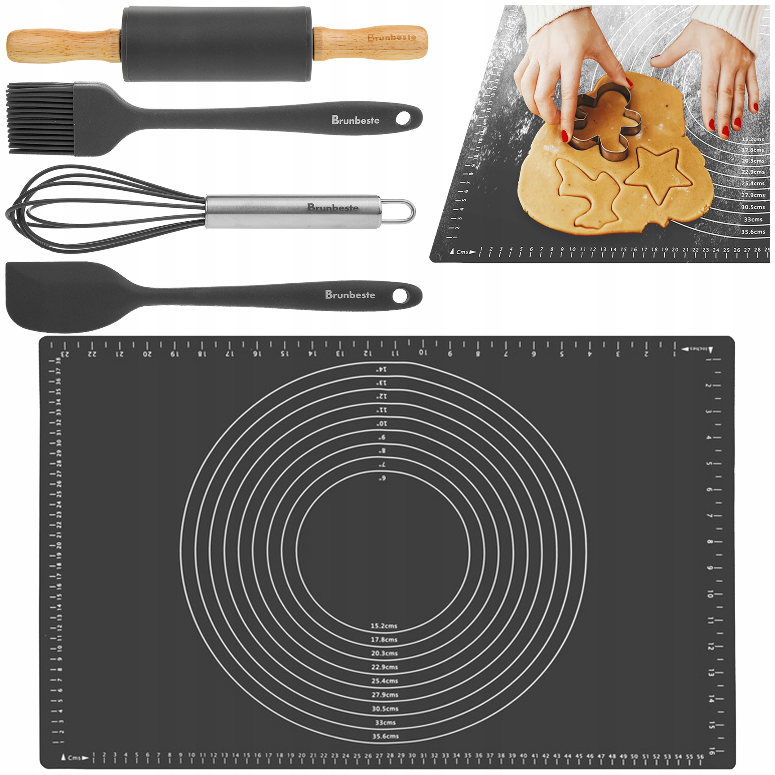 

Stolnica Silikonowa Mata Duża Wałek Zestaw XXL