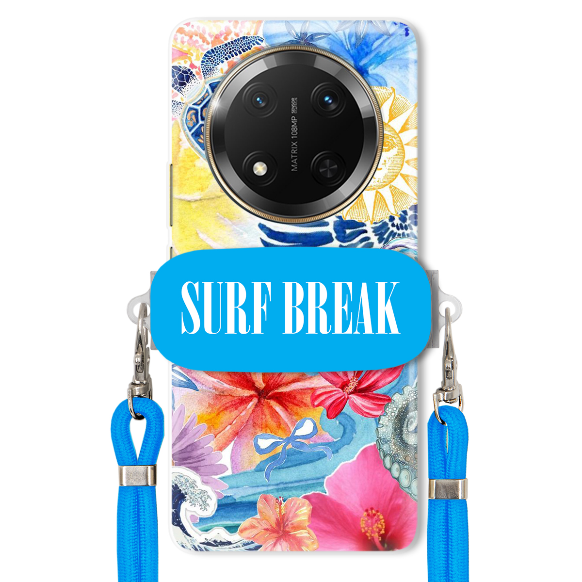 Pouzdro pro Honor Magic 7 Lite Crossbody vodítko modré Držák Surf Break Dovolená