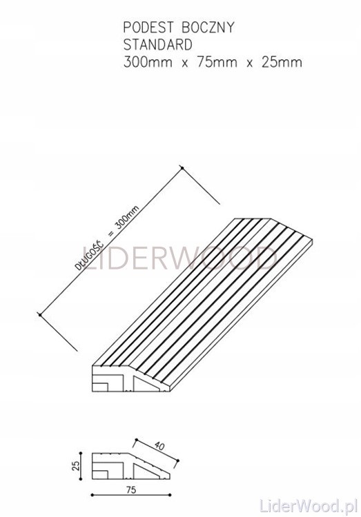 Podest tarasowy boczny kompozyt 30 x 7,5 cm ciemny brąz standard | podłoga Kod producenta 5904107760001