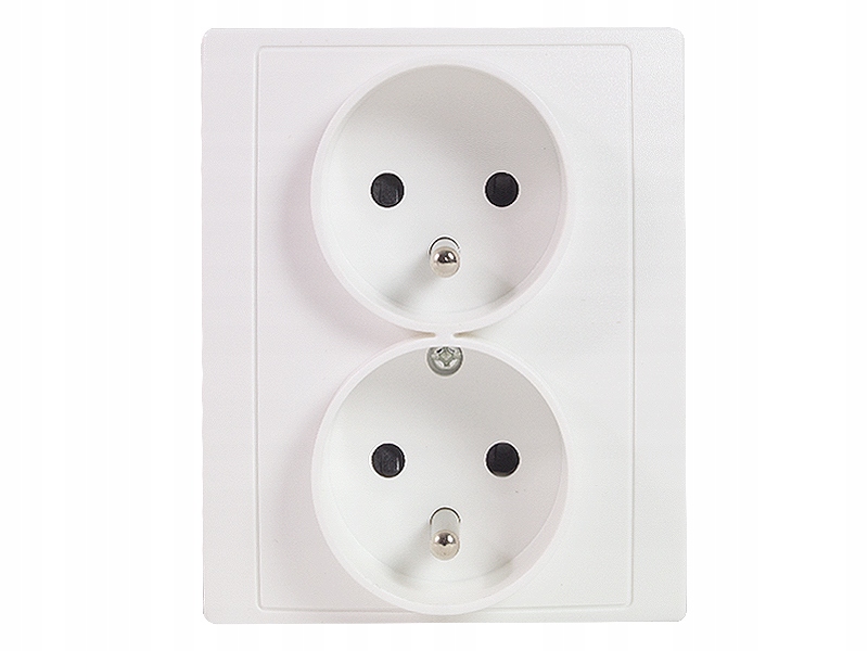 Gniazdo Gniazdko elektryczne podwójne 2x2P+Z z ramką 'Modern' białe