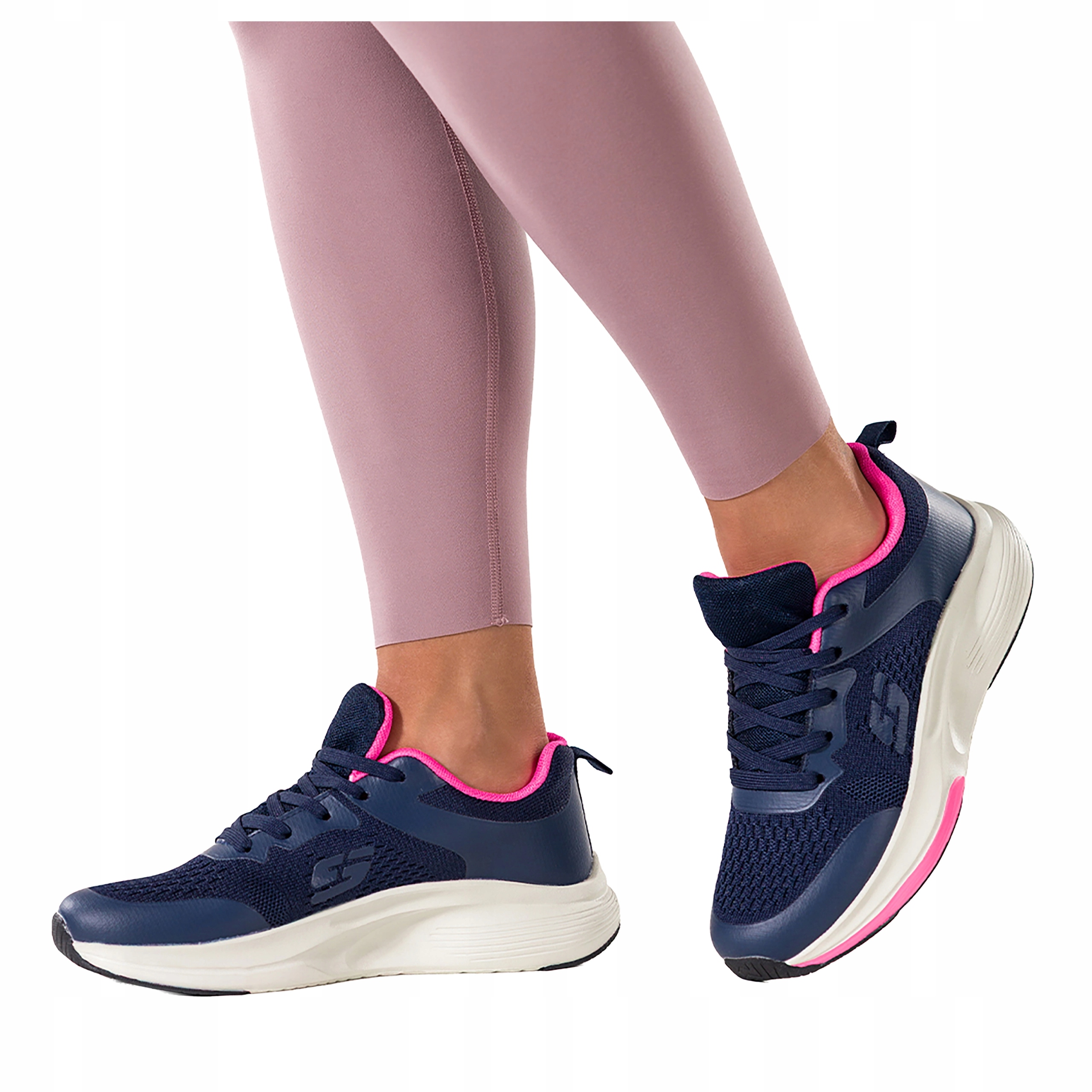 Tmavě modré dámské sportovní tenisky na Trénink, šněrovací, Platforma, velikost 41