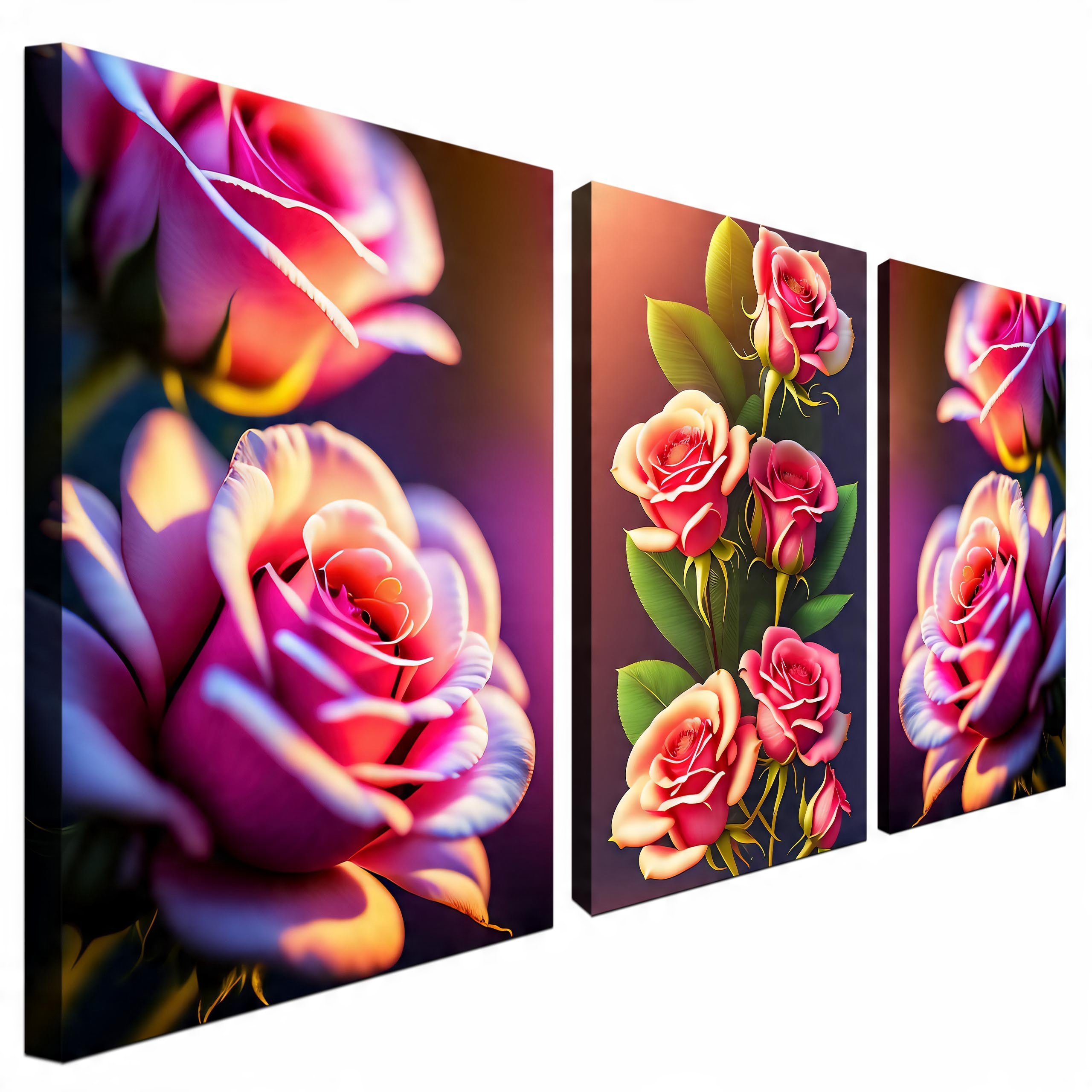 

Obraz Róża na ścianę tryptyk na płótnie 120x60