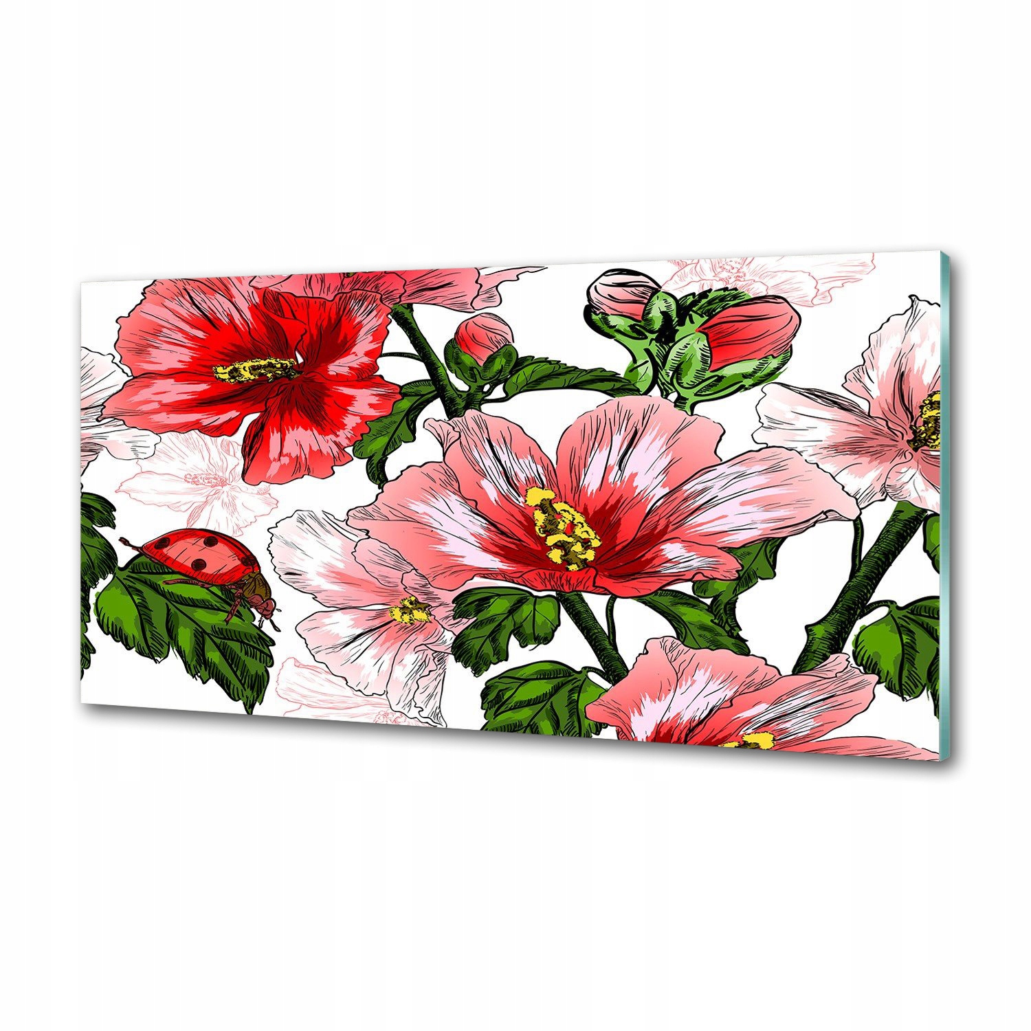 Panel medzi nábytkom v kuchyni Hibiskus 100x50 Lepidlo