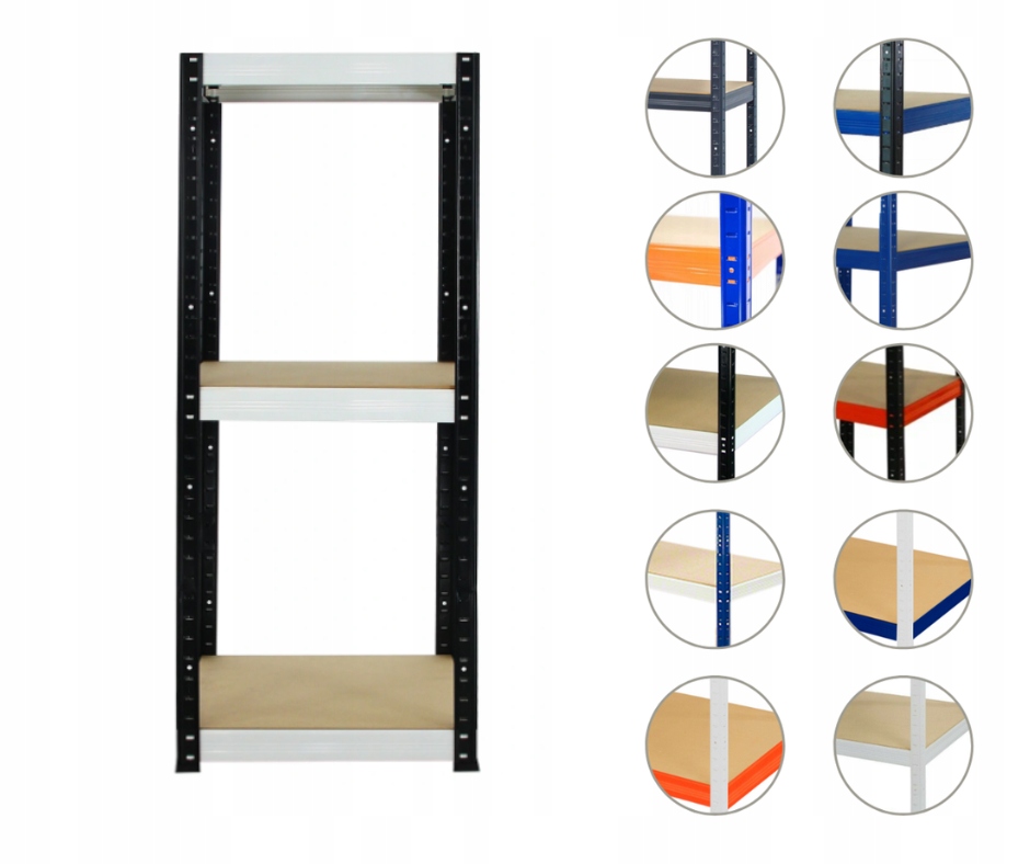 Kovový regál, garážový skladový regál Helios Hbw 106x040x40 3 police