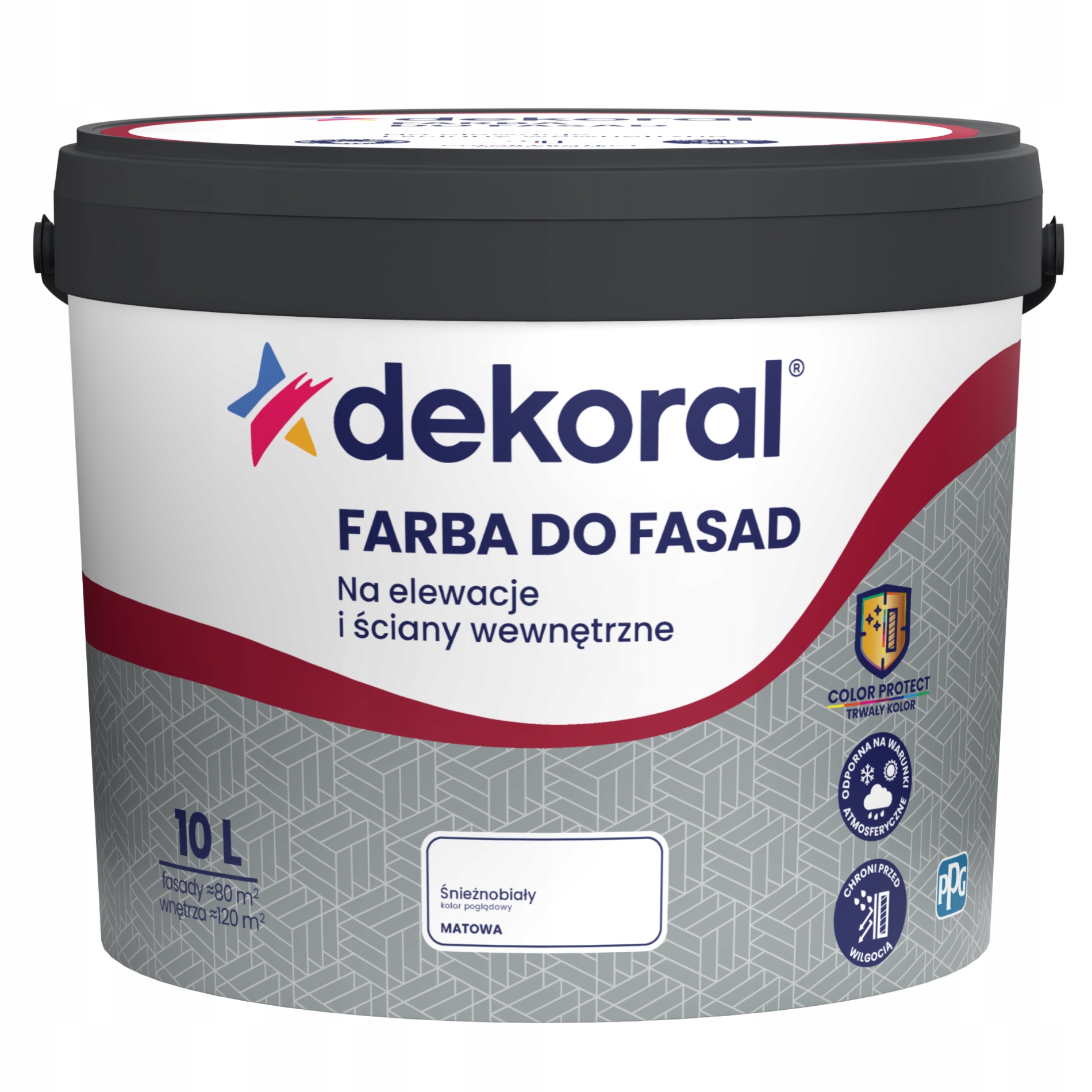 Dekoral do fasad Farba fasadowa zewnętrzna Śnieżnobiały 10L