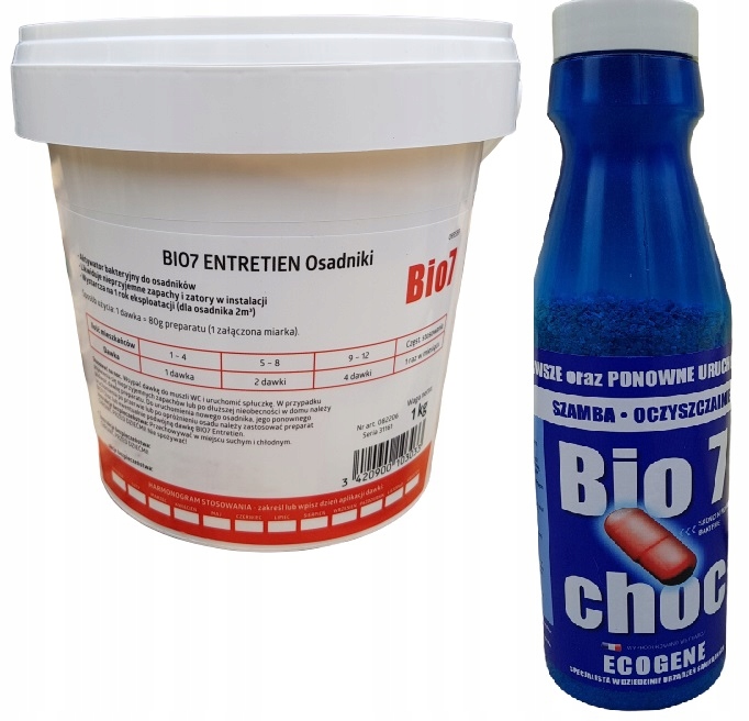 

Bakterie Do Szamba Bio7 Entretien + 1kg Bio 7 Choc