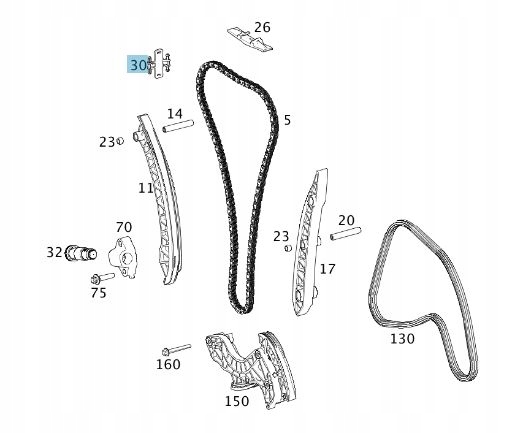 ŚLIZG ŁAŃCUCHA ROZRZĄDU SILNIK OM271 MERCEDES Producent części Mercedes-Benz OE
