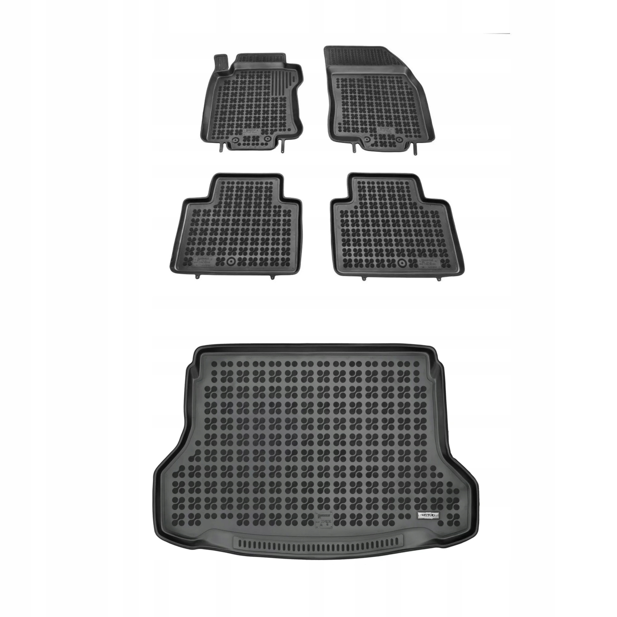 Gumová sada kobercov a rohoží Nissan Rogue II 2014-2020, horná podlaha, batožina