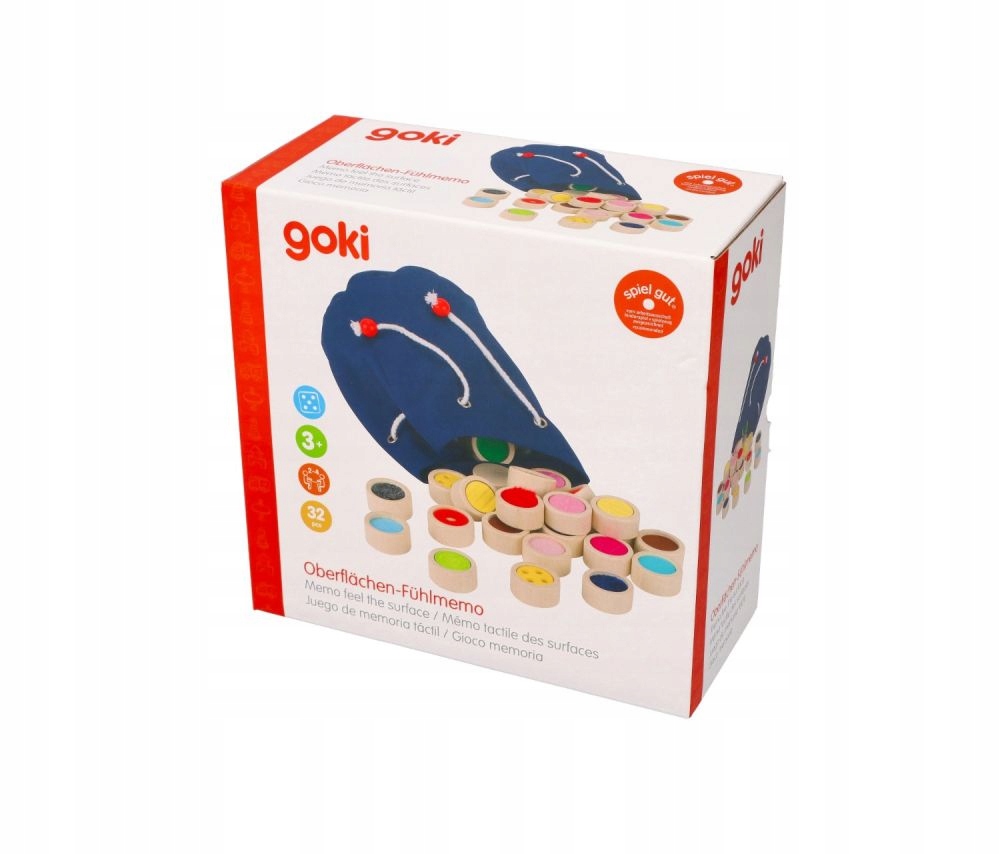 Gra Logiczna MEMORY DOTYKOWE + WOREK 32 ELEMENTY Wiek dziecka 3 lata +