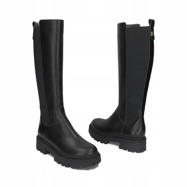 Dámské kozačky kozačky kožené kozačky na platformě nastavitelné Chebello 36