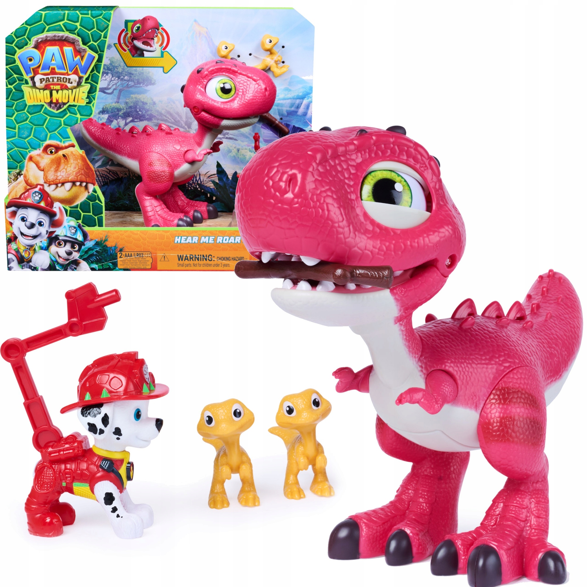 Psi Patrol Dino Film Interaktywna Figurka Rhubarb 17 CM Marshall I Akc