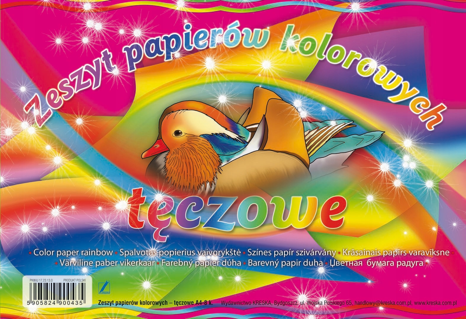 

Zeszyt papierów kolorowych tęczowe A4/8k. Kreska