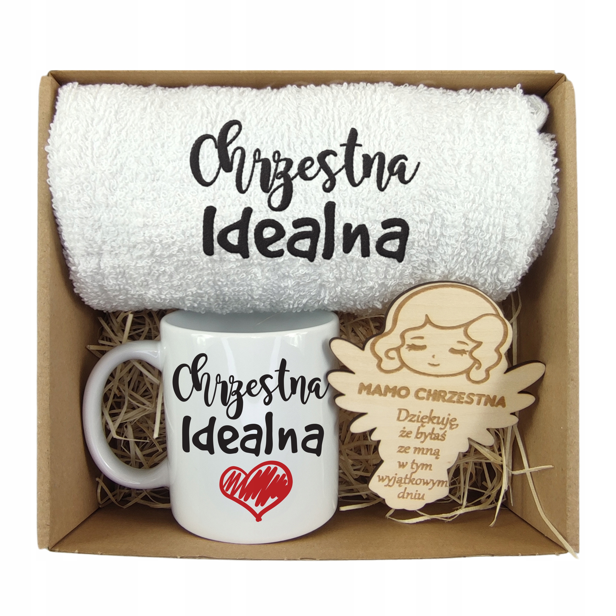 PREZENT PODZIĘKOWANIE DLA RODZICÓW CHRZESTNYCH KOMUNIA ŚWIĘTA CHRZEST IHS