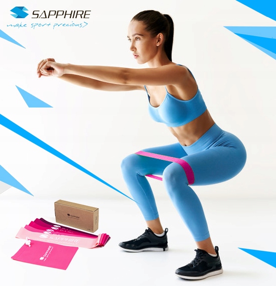 ZESTAW 5 GUM oporowych TAŚMY DO ĆWICZEŃ rehabilitacji MINI BAND treningowe Marka Sapphire