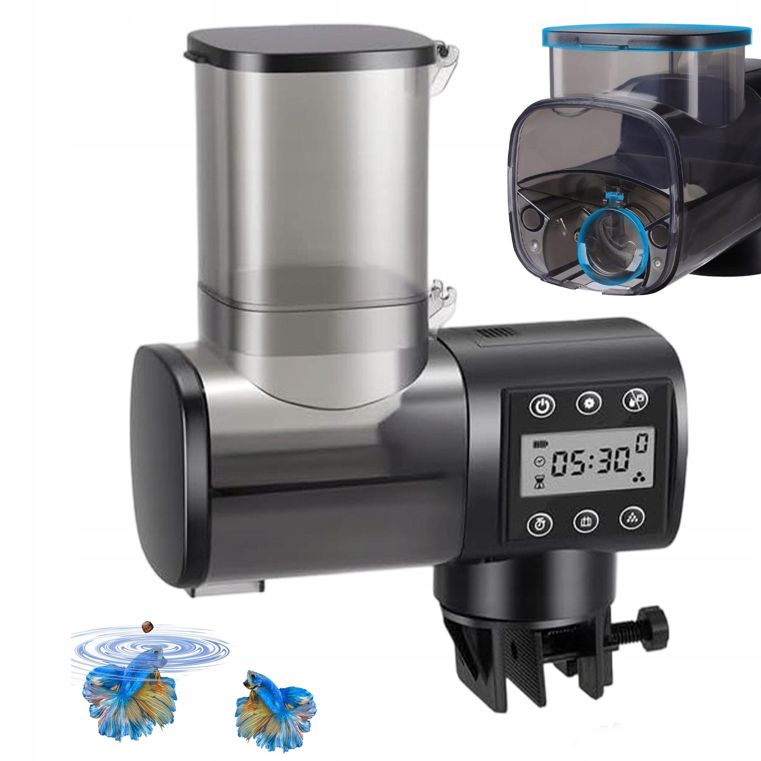 Levně Kompaktní Automatické Krmítko Pro Ryby, Tichý Provoz, Energeticky Úsporný Design