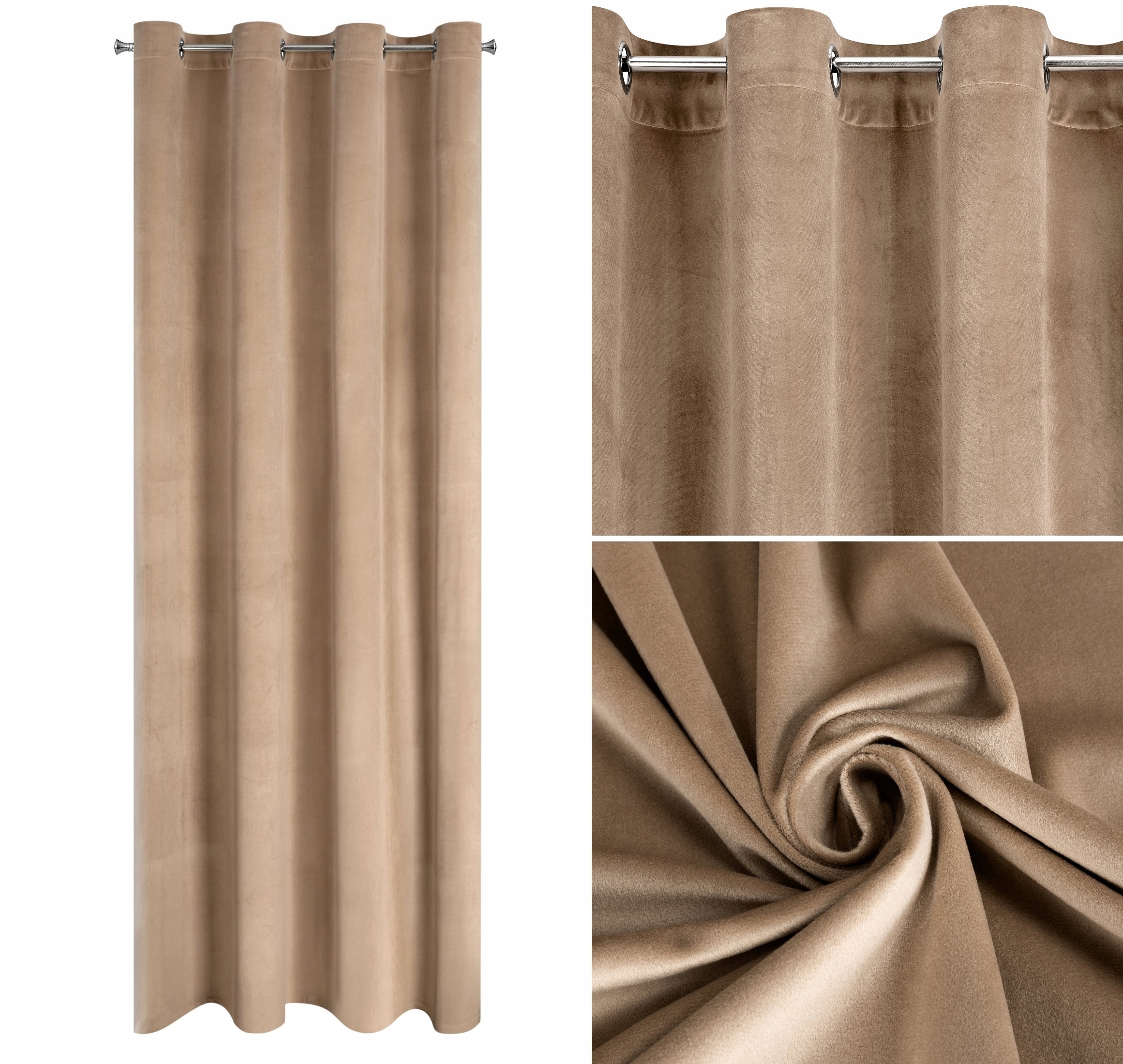 

Zasłona Velvet 140x250 Przelotki Melanie c. beż