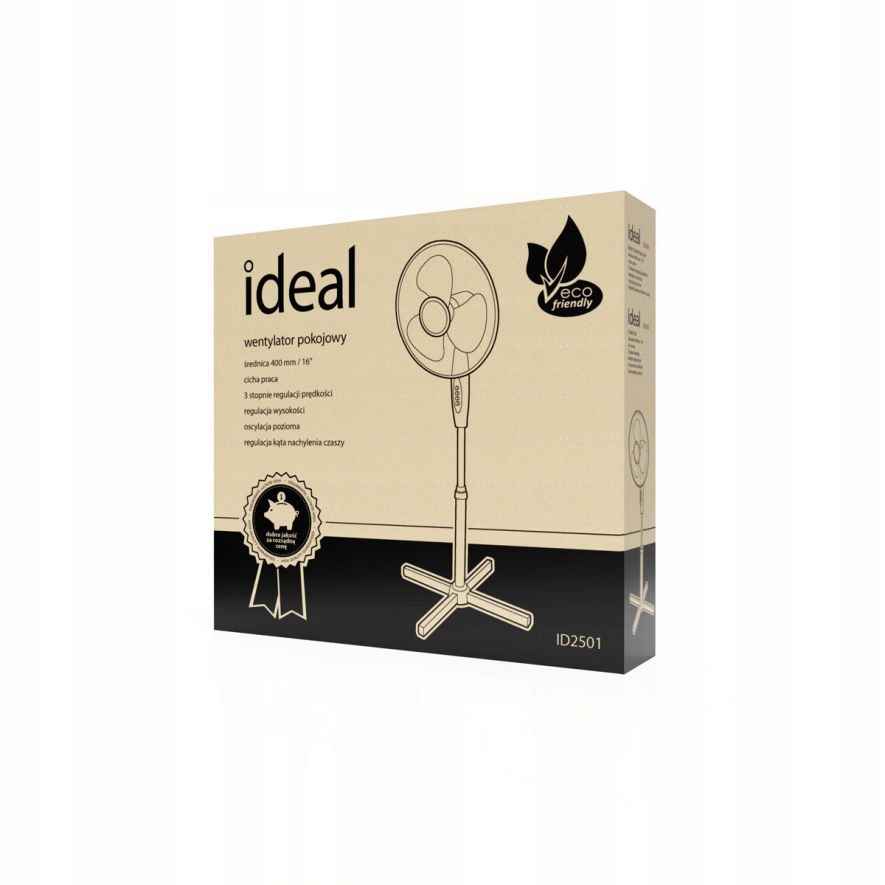 WENTYLATOR STOJĄCY WIATRAK PODŁOGOWY IDEAL mocny cichy 3 tryby 45 W Model IDEAL