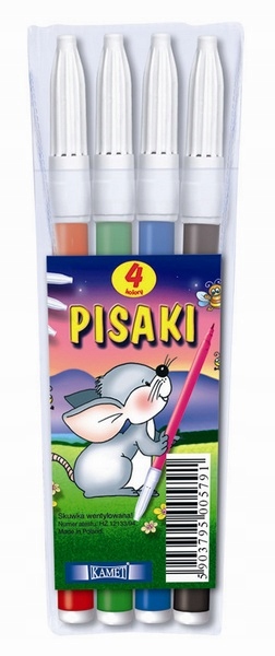 PISAKI 4 KOLORÓW NA PLASTYKĘ