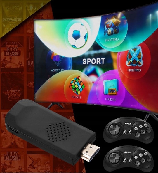 Gra telewizyjna retro TV mini konsola bezprzewodowa HDMI 900+ gier 2 pady