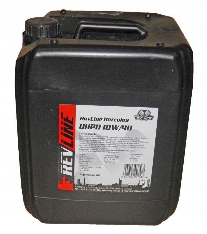 Olej Revline Hercules Uhpd 10W40 20L Acea: E7/E4; Man M3277, Man M3275; Mb