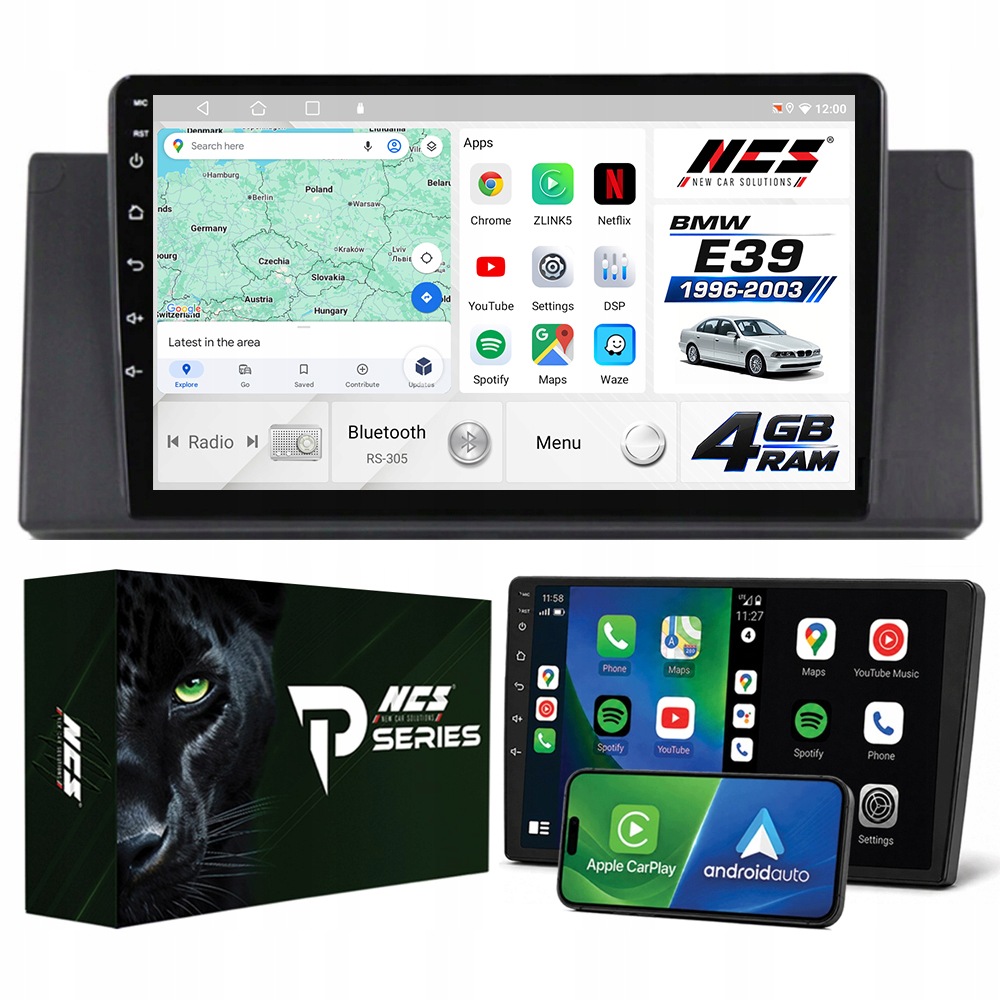 Autorádio 2DIN Ncs RS-305 Bmw E39 1995-2004 Android Navigácia Bt