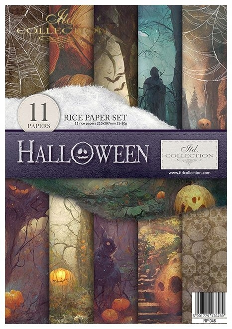 Sada 11 rýžových papírů A4 na decoupage RP046 Halloween