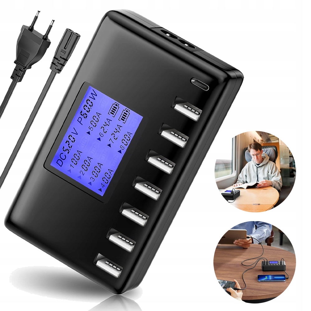 Wielofunkcyjna Ładowarka Usb 60W 8-PORTOWY Zasilacz Usb Stacja Ładująca Usb
