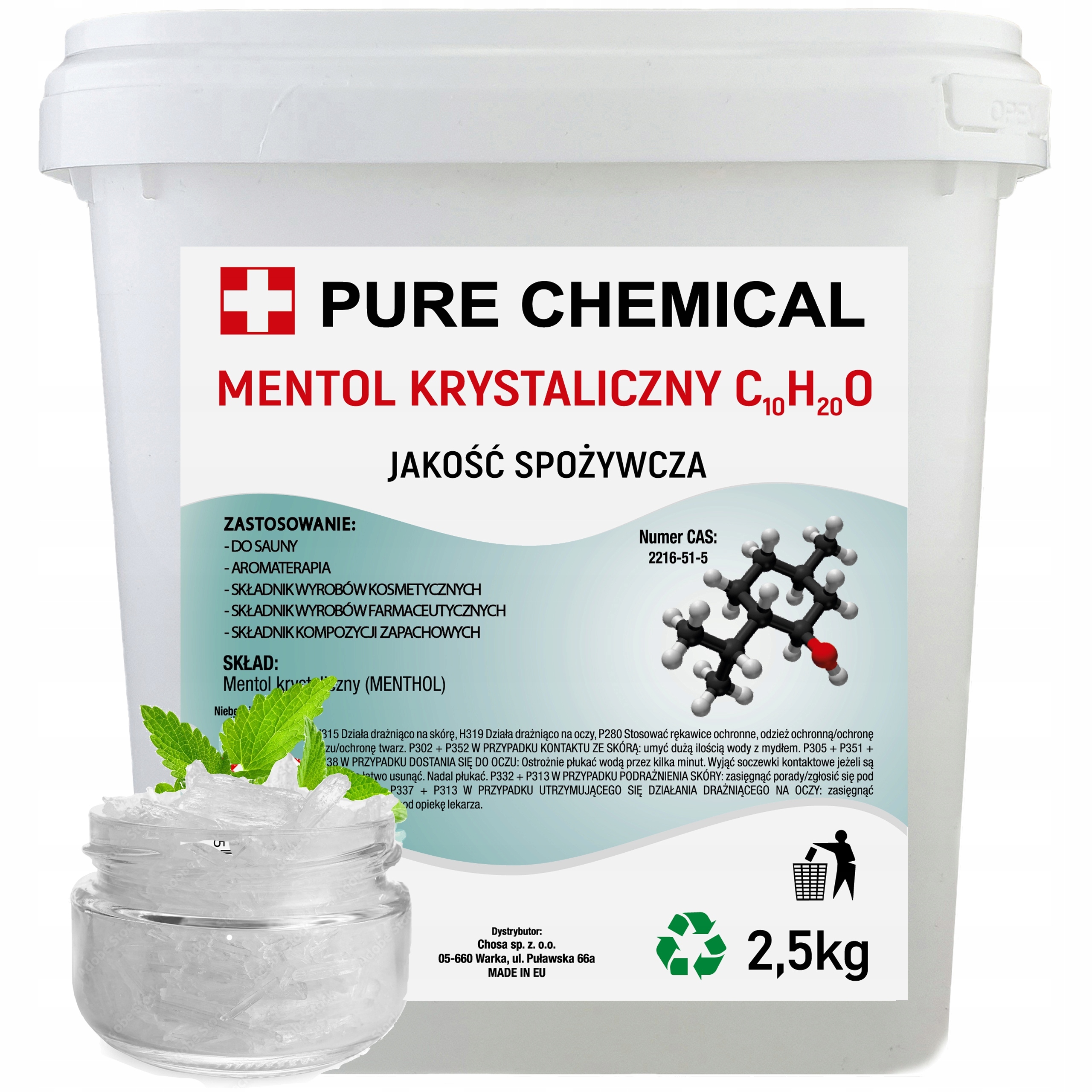 Kryštalický Mentol Pre Saunu Kryštály 2500g 2,5kg